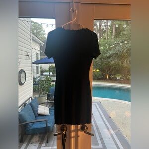 Black ribbed fitted minidress